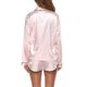 thumbnail image 4 of Conjunto de pijama Pantalones cortos de manga larga Cuello en V Bolsillo con botones Ropa de dormir cómoda para mujer Rosa L, 4 of 6
