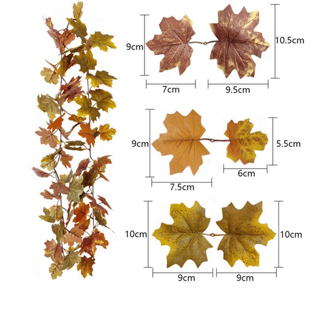 Prime SHISHIan Fall Decor Festival Simulation Maple Leaf Rattan Decoration Christmas Party Wall Hanging Maple Leaf Rattan ,Fake Plants,Fall Decor,Fake Flowers,Artificial Plants Indoor