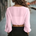 thumbnail image 7 of Women's Swimwear Cover Ups Tops Tie Front Knot Swimsuit Bikini Bathing Suit Long Sleeve Soft Beach Wrap Shirt, 7 of 7