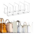 thumbnail image 4 of CIYISON Stylish Clear Sturdy Acrylic Handbag Organizers 4 Section Shelf Divider for Closet and Display Stand Storage Holder, 4 of 10