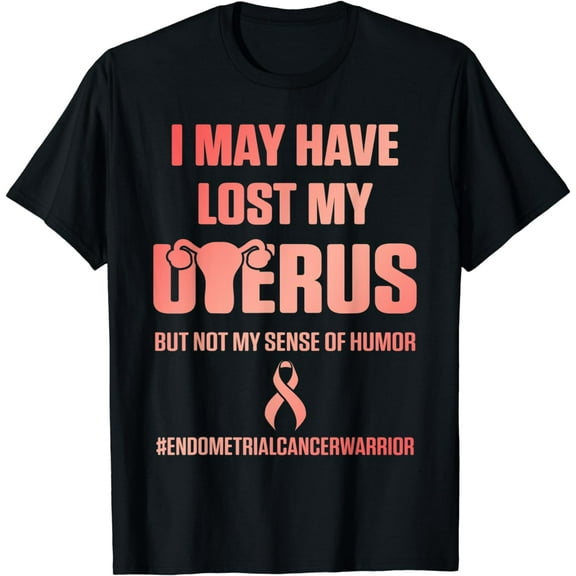 Endometrial Uterine Cancer Survivor Peach Ribbon Warrior T-Shirt