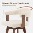 thumbnail image 6 of Joyyskill Swivel Bar Stools Set of 4, 26” Wood Counter Height Barstools with Curved Back, Mid Century Modern Chenille Upholstered Bar Chairs, Brown/Beige, 6 of 7