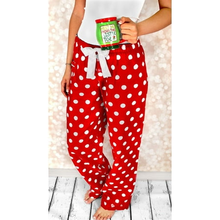 

Unisex Casual Pajama Pants Polka Dot/Plaids Printed Lounge Pants Wide Leg Long Pant Cotton Nightwear Sleepwear