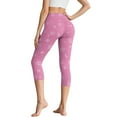 thumbnail image 2 of SCRAWLGOD Cherry Blossom Stars Pink Women's Workout Capri Leggings with Pockets, Breathable Casual Yoga Pants Leggings Squat Proof High Waisted Gym Athletic Yoga Lounge Tights, XL, 2 of 7