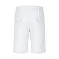 thumbnail image 5 of Daqian Men's Linen Large Pocket Shorts Half Shorts Pants Mens Shorts with Pockets and Drawstrings Big Mens Shorts Cargo Shorts for Men White-1 M(M), 5 of 5