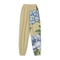 thumbnail image 5 of Pantalones de cintura elástica con estampado informal a la moda para mujer, pantalones largos rectos, pantalones de chándal Fridja  alkflakhf32428, 5 of 5