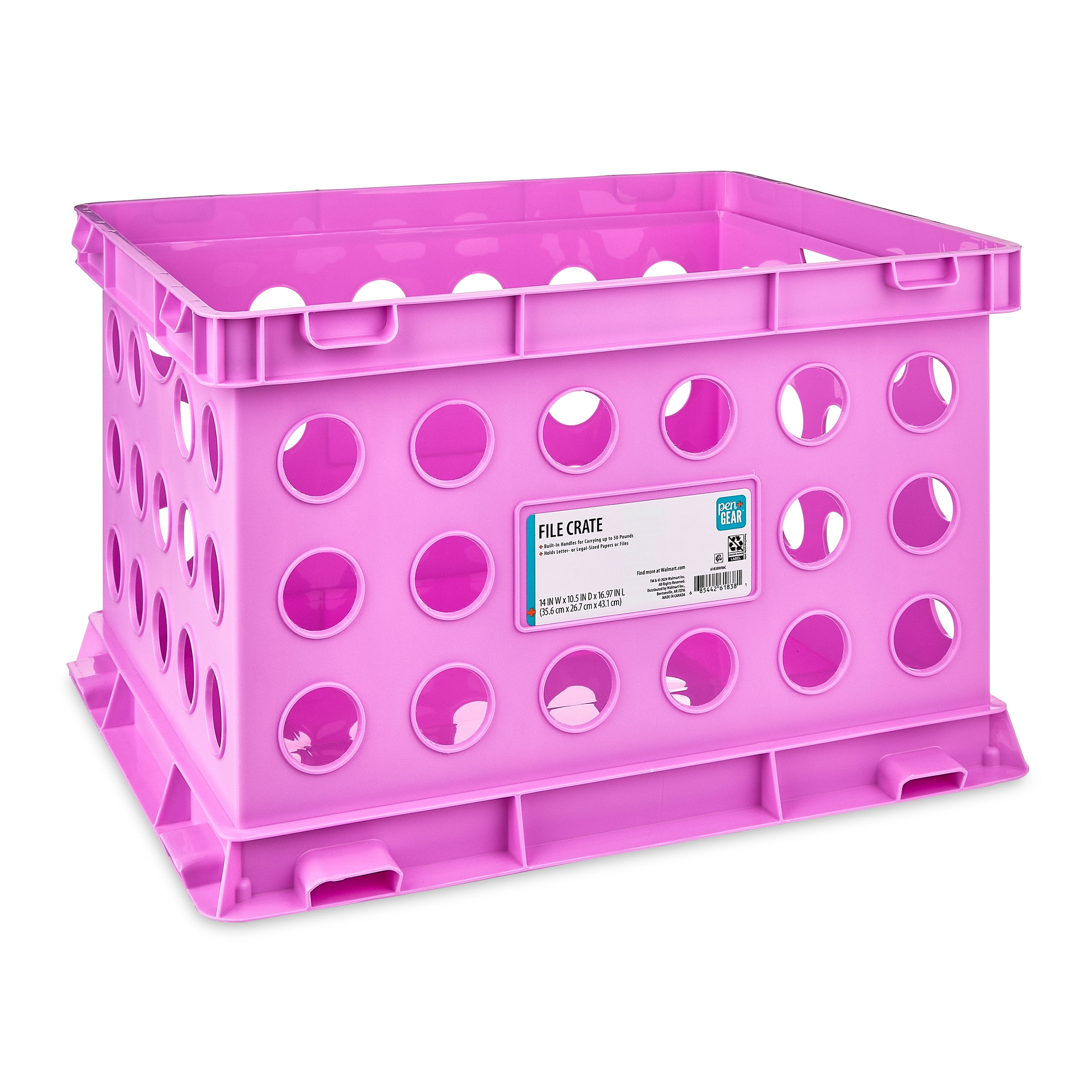 (6 pack) Pen+Gear Plastic File and Storage Crate, Violet Glow, 1-pack