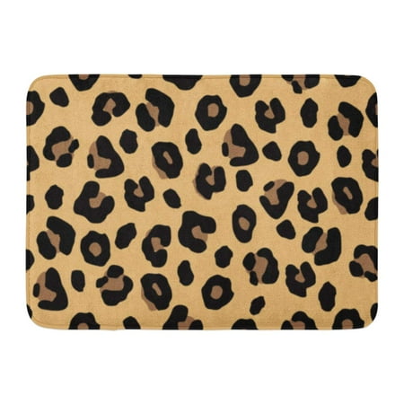 Pok Orange Black Animal Leopard Skin Brown Zoo Cat Rug Doormat