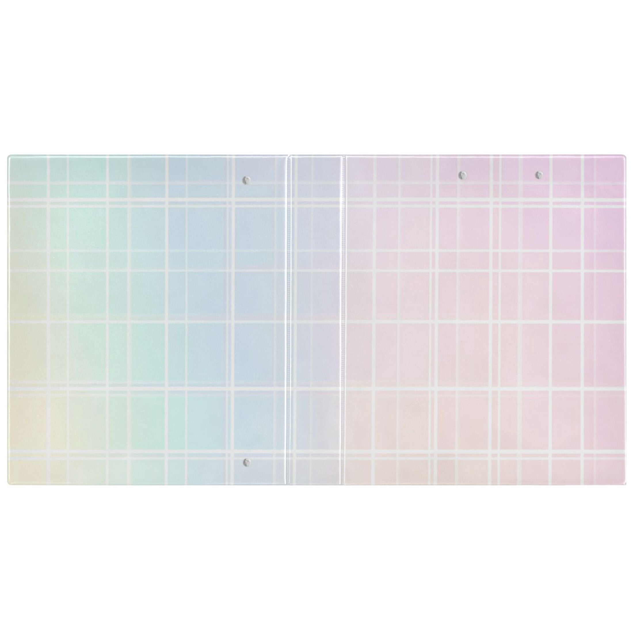Rainbow Gradient Grid 3 Ring Binders 1.5 inch Hardcover File Folders with Interior Pockets A4 Size Organizer for School Office Hospital