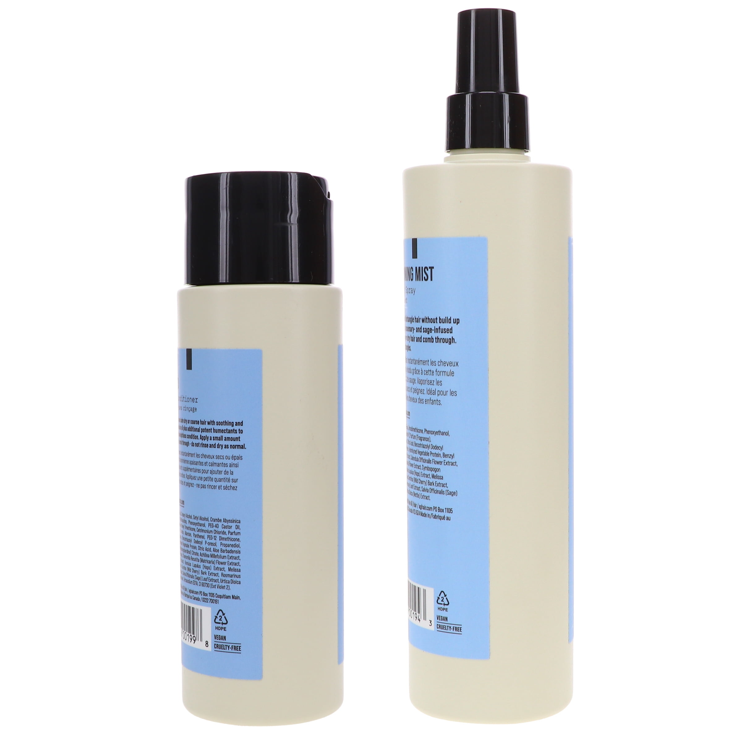 AG Care Fast Food Leave-On Conditioner 8oz & Conditioning Mist Detangling Spray 12 oz Combo Pack