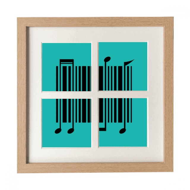 Music Melody Scanning Art Deco Fashion Frame Wall Tabletop Display 4 Openings Picture