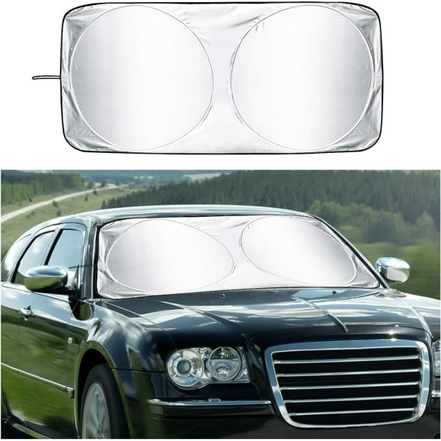 Pare-soleil de Pare-Brise de Voiture Yazoeia avec Pochette de Rangement, Pare-Soleil Pliable à Réflecteur pour Vitre avant Automobile, Protection contre les Rayons UV et la Chaleur Solaire, Convient à la Plupart des Voitures, Camions, VUS CJC912-114699