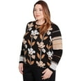 thumbnail image 3 of Alfred Dunner Womens Plus-Size Vertical Flower Zig Zag Sweater, 3 of 4