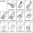 thumbnail image 3 of Kit de 11 Prensatelas KEWITY para máquina de coser Brother Singer Janome, 3 of 5