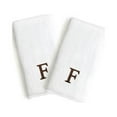 thumbnail image 3 of Authentic Hotel and Spa  2-piece White Turkish Cotton Hand Towels with Brown Block Monogrammed Initial White/Brown W, 3 of 7