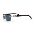 thumbnail image 6 of Rimless Luxury Narrow Rectangle Woodbuff Arm Fashion Sunglasses Gold Brown - Black, 6 of 8