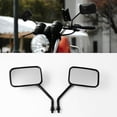 thumbnail image 2 of Espejos de motocicleta Perno de 10 mm Manillar de motocicleta Espejos retrovisores rectangulares compatibles con Kawasaki Honda Suzuki Cruiser Scooter, 2 of 5