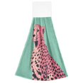 thumbnail image 7 of Yayeee Kitchen Hanging Hand Towels Set of 2 with Loop Bathroom Absorbent Tie Towel, Big Pink Cheetah, 7 of 7