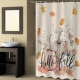thumbnail image 2 of Fabric Shower Curtain Fall Thanksgiving Watercolor Pumpkin Leaves Linen Shower Curtains with 12 Hooks Waterproof Machine Washable Bath Curtains for Bathroom, 72 x 96in, 2 of 6