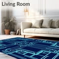 thumbnail image 2 of ODIKA 8x10 Machine Washable Non-Slip Area Rug, Futuristic Circuit Grid Displaying Interlocking Networks Ultra Soft Rug, None, 541626, 2 of 7