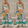 thumbnail image 4 of Nuevo vestido de tirantes sin mangas estampado con posicionamiento de tirantes para mujer sexy con dobladillo grande, 4 of 6