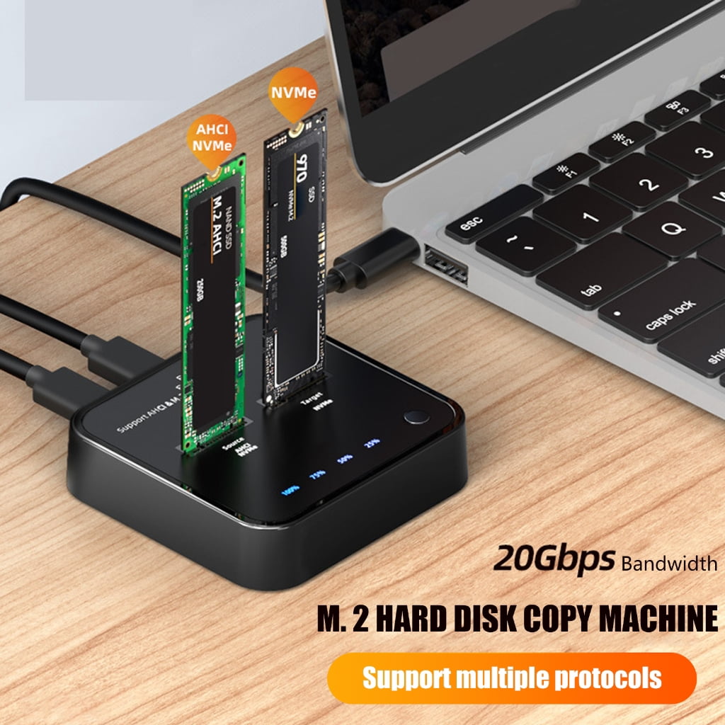 AOOOWER M.2 SSDs Enclosure with Offlines Clone Function, SATAs/PCIe Support, USB 3.1 Gens2 Interfaces for Fast 10Gbps Data Transfer