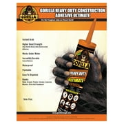Gorilla Ultimate Construction Adhesive, 9 oz Cartridge. Model is 8008002.