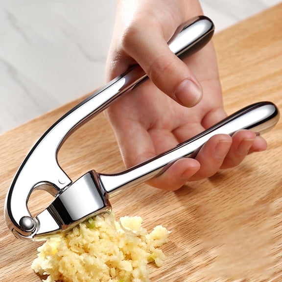 Vruelia Garlic Press 2 in 1 Professional Zinc Alloy Garlic Mincer Ginger Squeezer Heavy Duty Garlic Crush Chopper, Easy to Clean