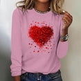 thumbnail image 2 of Kilaqueen Valentines Day Long Sleeve Shirts for Women 3D Heart Print Crew Neck Sweatshirts Casual Funny Cute Relaxed Fit Pullover Tops, 2 of 4