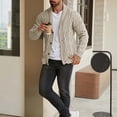 thumbnail image 6 of Zormilly Mens Cardigan Sweater Long Sleeve Shawl Collared Button Down Sweaters Cable Knit Cardigans Fall Outfits, S-2XL, 6 of 9