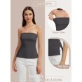 thumbnail image 2 of Strapless Tube Tops for Women Backless Going Out Bandeau Top Sexy Trendy Off Shoulder Side Split Summer Bustier Tops, 2 of 5