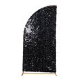 thumbnail image 2 of BalsaCircle 7 feet Black Big Payette Sequin Double Sided Half Moon Wedding Arch Backdrop Stand Cover Party Events, 2 of 8