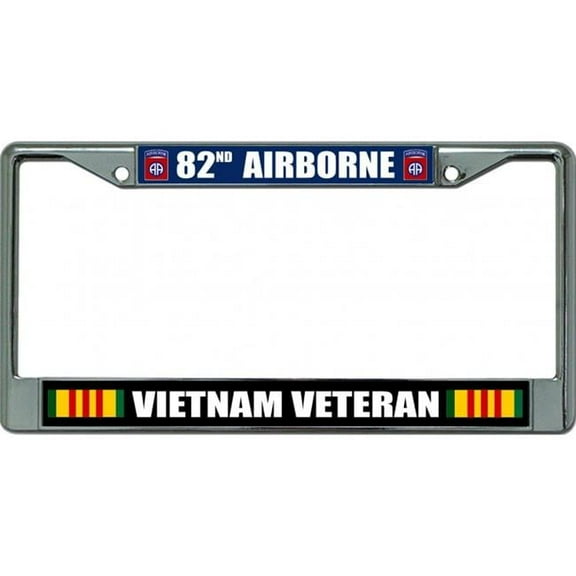82nd Airborne Vietnam Veteran Chrome License Plate Frame