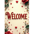 thumbnail image 4 of Welcome Decorative Banner with Roses and Hearts for Parties Events Celebrations Wedding Backdrop Party Decoration and Indoor Photography Background, 4 of 4