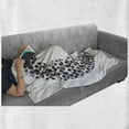 thumbnail image 6 of Letter O Soft Flannel Fleece Blanket, Round Oval Arrangement of Soccer Balls Sporting Theme Match Day Illustration, Cozy Plush for Indoor and Outdoor Use, 70" x 90", Black and White, by Ambesonne, 6 of 6