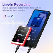 MECHEN M3 Portable MP3 Music Player 64GB with Bluetooth 5.3 Memory Expandable 128GB -Red