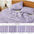 thumbnail image 6 of Lavender Purple Queen Size Comforter Sets, 3 Pieces Lightweight Chevron Tufted Bedding Comforter Set, Fluffy Down Alternative Comforter Bed Set Gift Choice, 6 of 7
