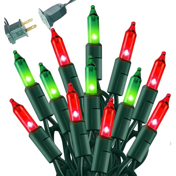 Dazzle Bright Multi-Colored Christmas Mini String Lights, 20FT 100 Count Incandescent Waterproof Fairy Lights Plug in, Connectable Christmas Decorations for Indoor Outdoor Home Party Garden Yard