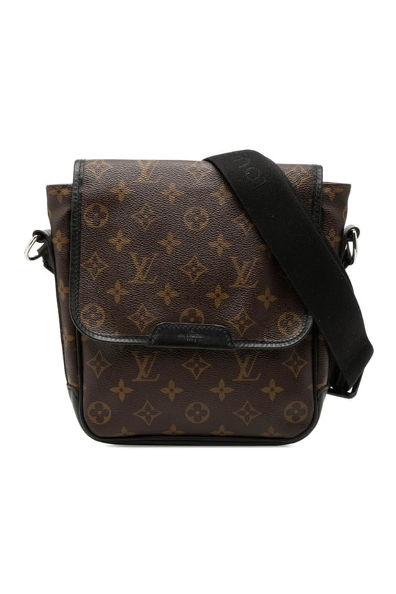 Pre-Owned Louis Vuitton Monogram Macassar Bass PM Crossbody Shoulder Bag M56717 Brown Black...