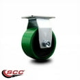 thumbnail image 2 of 4 Inch Green Poly on Cast Iron Wheel Rigid Caster with Roller Bearing SCC, 2 of 2