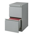 thumbnail image 3 of Bowery Hill 20"D Mobile Pedestal 2-Drawer Filing Cabinet File/File in Silver, 3 of 5