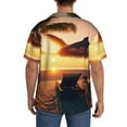 thumbnail image 3 of Sikiie Hawaiian Sunset Beach Men's Wrinkle Free Untucked Cuban Shirt Business Casual Button Down Shirts Short Sleeve ShirtSmall, 3 of 5