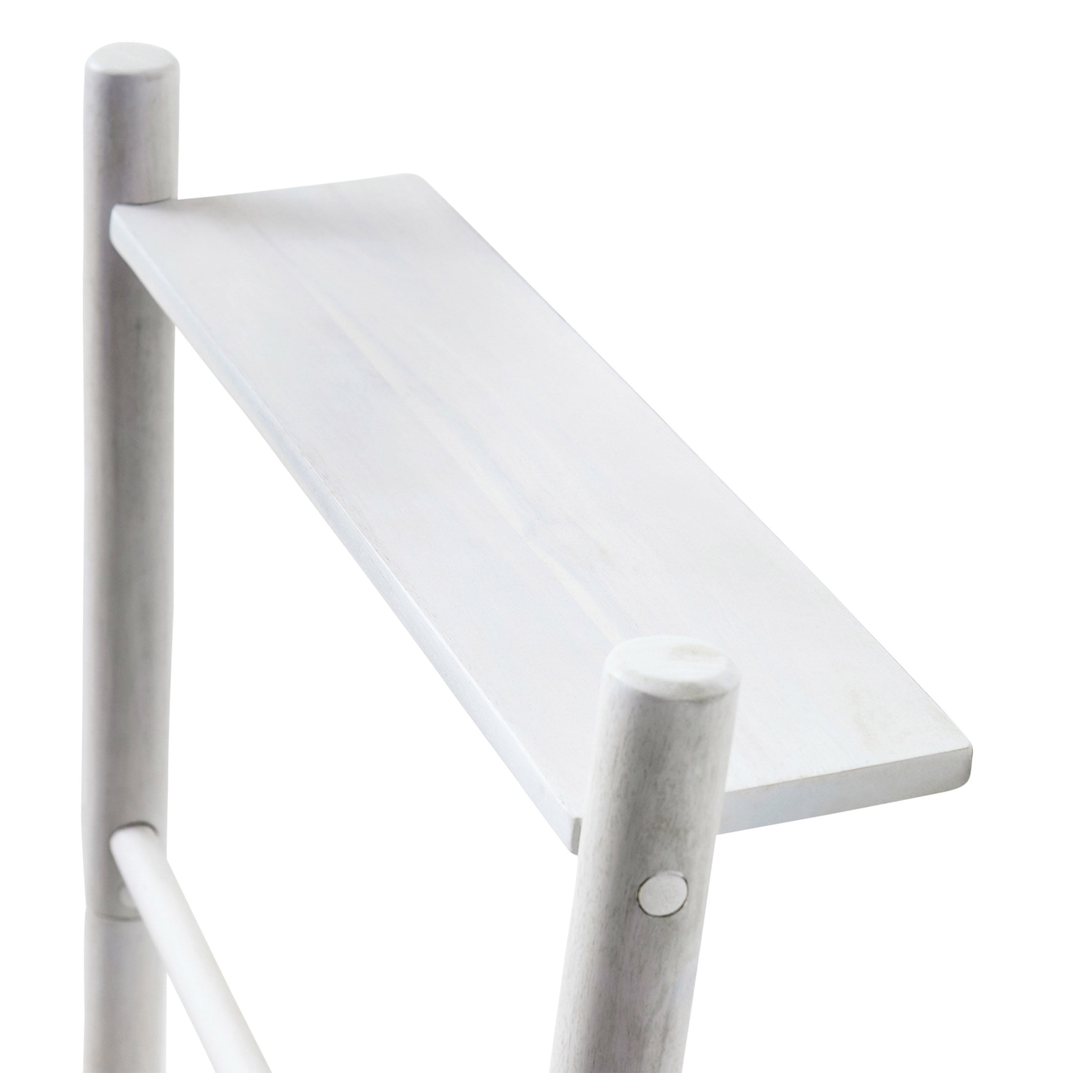 Better Homes & Gardens Springwood Freestanding Acacia Wood Towel Ladder, 4 Tiers, White