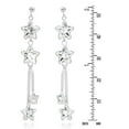 thumbnail image 3 of AeraVida Sparkling and Trendy Hanging Bright Stars Cubic Zirconia Sterling Silver Post Stud Chain Dangle Earrings Elegant Casual Wear Jewelry Gifts for Women, 3 of 4