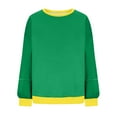 thumbnail image 5 of Women Oversized Crewneck Sweatshirt Drop Shoulder Long Sleeve Colorblock Casual Pullover Spring Fall Winter Tops (M, Green), 5 of 5