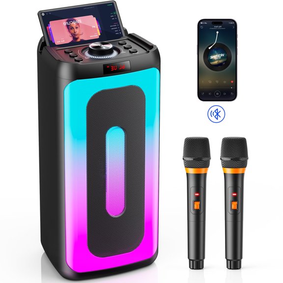 JYX Party Speaker, Portable Bluetooth Speaker with Colorful RGB Light for Outdoor/ Home