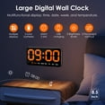 thumbnail image 4 of Lzvxtym Digital Wall Clock 8.5 inch Display LED Alarm Clock 3 Levels Brightness Wall Clock,with Date Week Temperature,Orange, 4 of 8