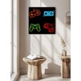 thumbnail image 5 of Wall Art Prints, Game Controller Framed Canvas Prints for Bedroom Living Room Bathroom Office, Modern Art Gaming Handheld Black Gallery Wrap Wall Art Poster for Gifts Home Decor 16"x16", 5 of 9