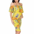thumbnail image 6 of BRGZLK Off The Shoulder Maternity Dress Women’S Ruffle Ruched Bodycon Summer Elegant Knee Length Baby Shower Pregnancy Dress For Formal Occasions, 6 of 6
