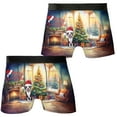 thumbnail image 3 of Merry Christmas Boston Terrier Santa Hat Xmas Tree Winter Holiday All Over Print Boxer Briefs Underwear for Men Dad Gentleman Dog Lover Gifts - 01013, 3 of 6